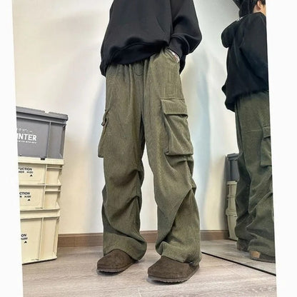 Alinah - Corduroy Cargo Broek in Harajuku Stijl