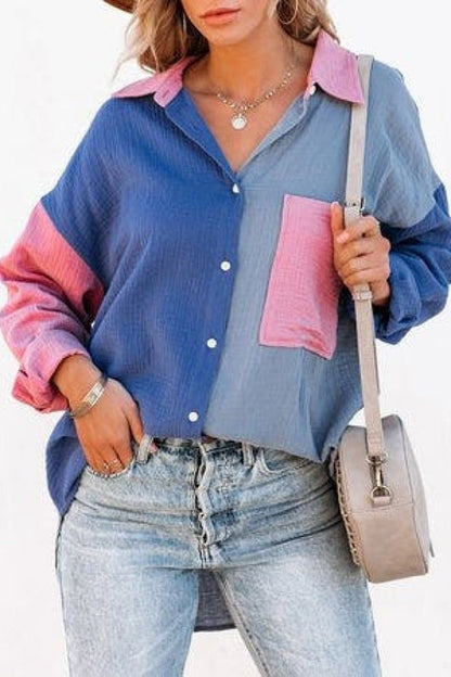 Mara | Casual Overhemd met Kleurcontrast