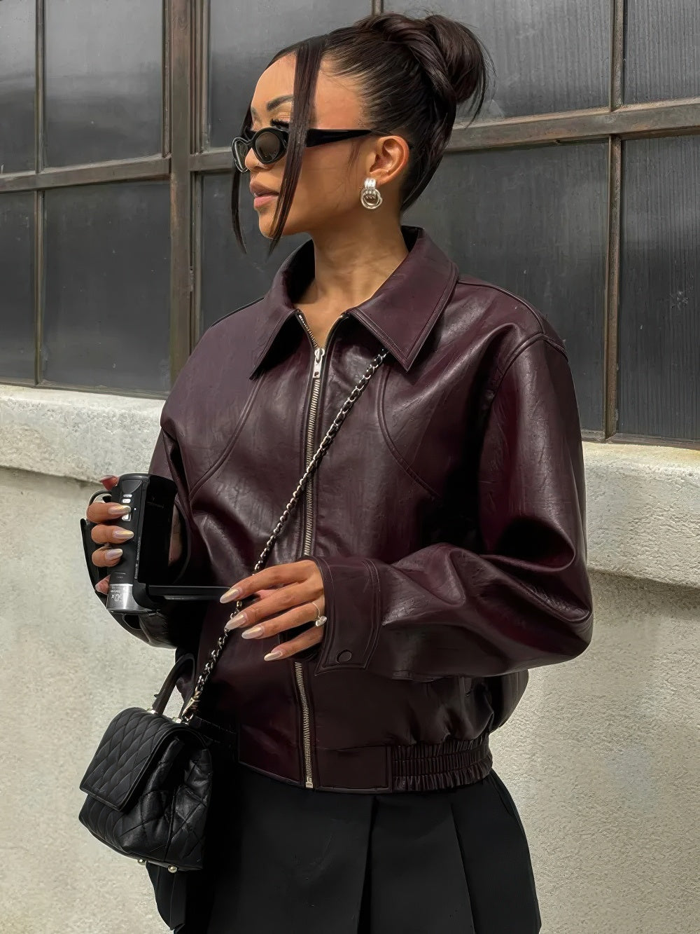 Earline - Vintage Leren Jas Damesmode