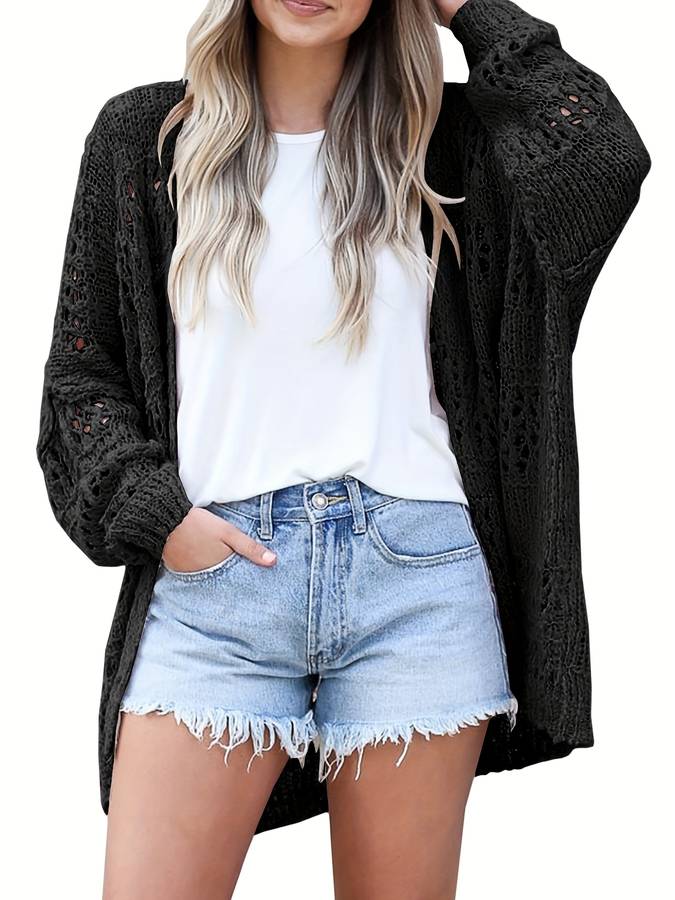 Gehaakt lang vest in boho stijl