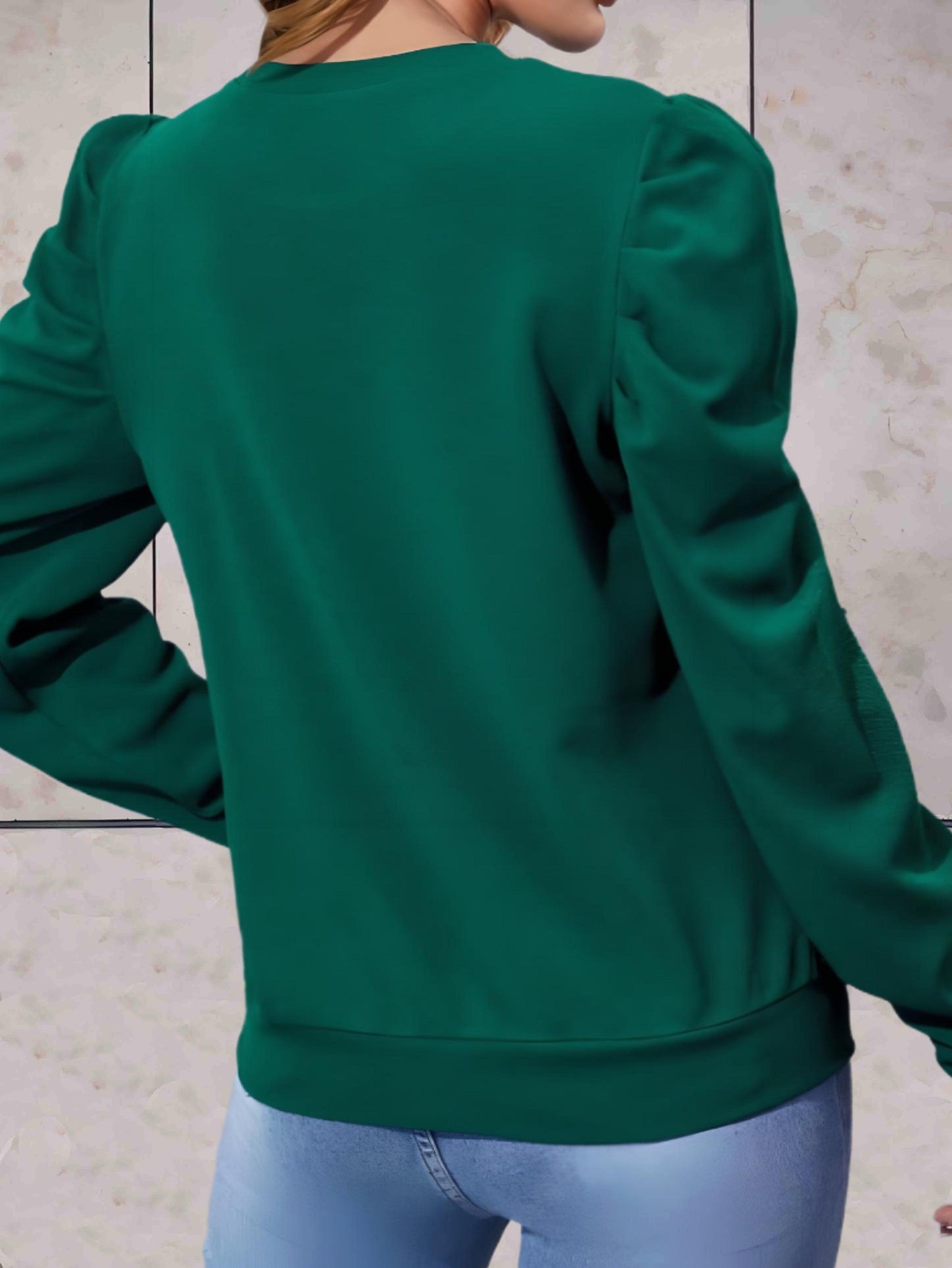 Charley - Effen oversized trui met gezwollen wijde mouwen