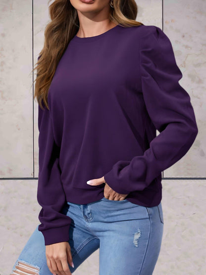 Charley - Effen oversized trui met gezwollen wijde mouwen