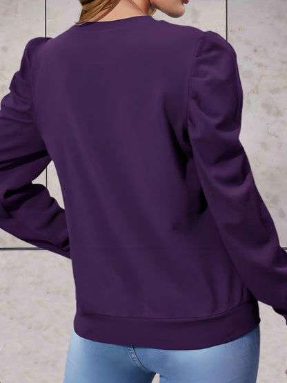 Charley - Effen oversized trui met gezwollen wijde mouwen