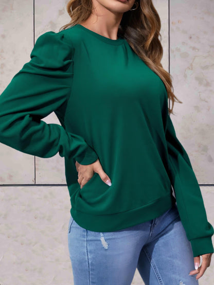 Charley - Effen oversized trui met gezwollen wijde mouwen