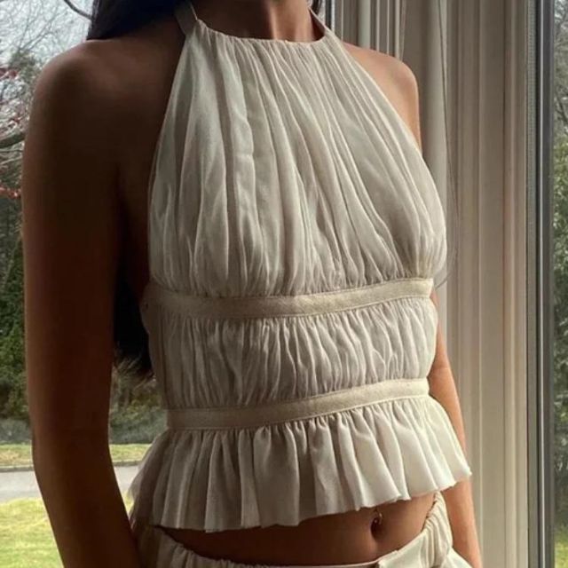 Elise | Halter Gewatteerde Top