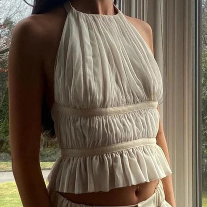 Elise | Halter Gewatteerde Top