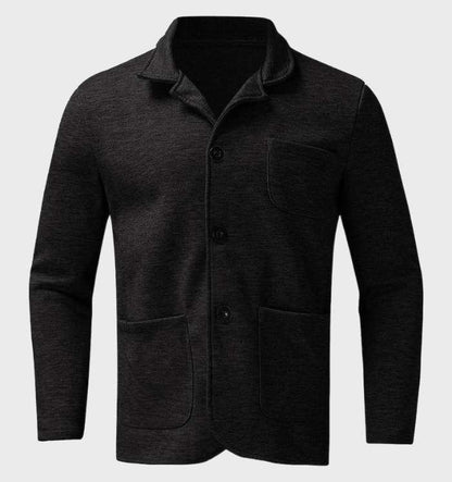 Kyle - wollen jas in basic stijl met zakken en knoopsluiting