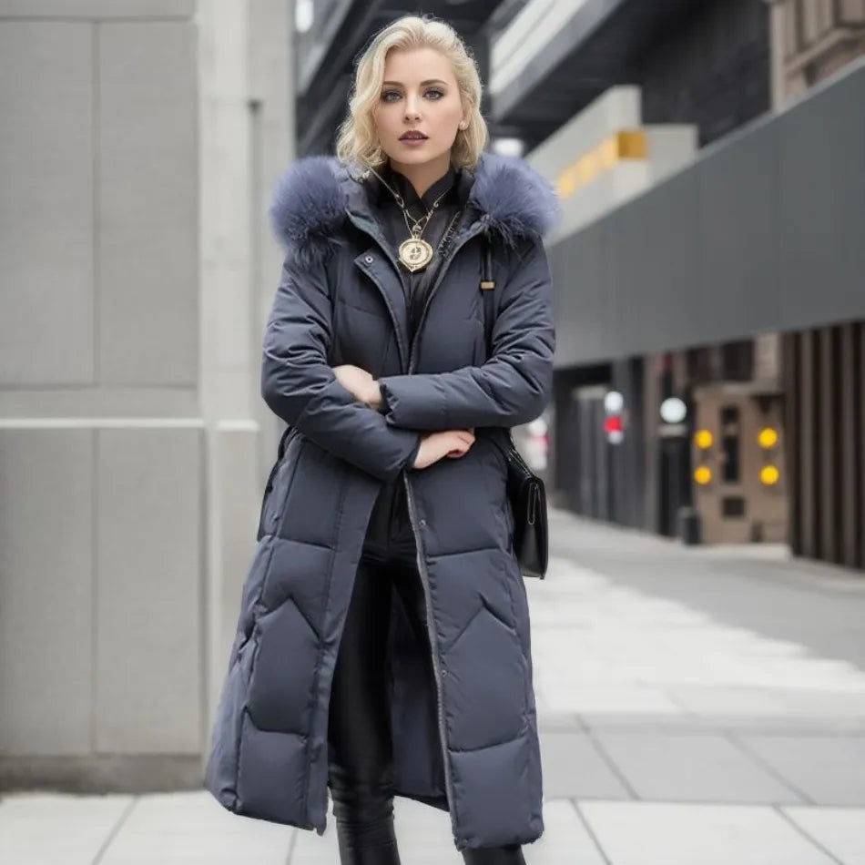 Manila - Lange Winterjas met Bontmuts