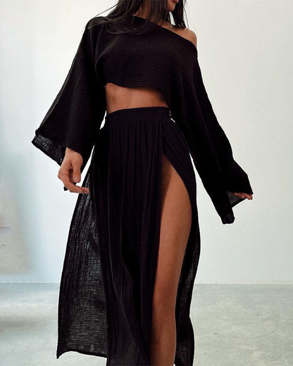 Mara | boho crop top en maxi rok sets