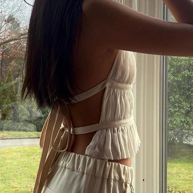 Elise | Halter Gewatteerde Top