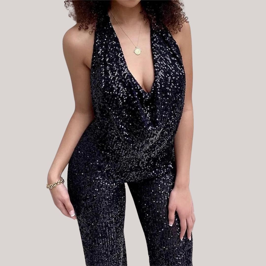 Nonie - Elegante feestjumpsuit met pailletten