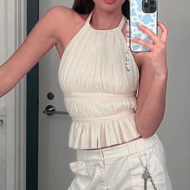 Elise | Halter Gewatteerde Top