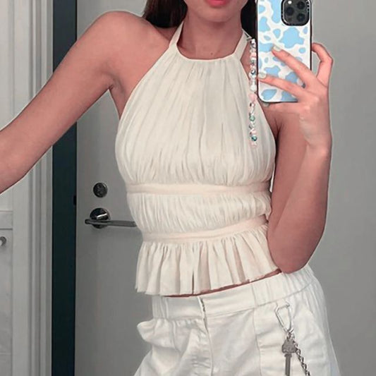 Elise | Halter Gewatteerde Top