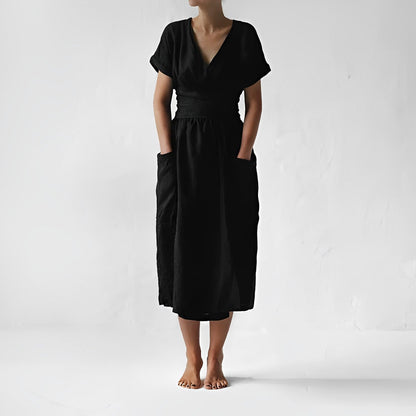 Malia - Elegante en Comfortabele Zomerse Linnen Jurk voor Vrouwen