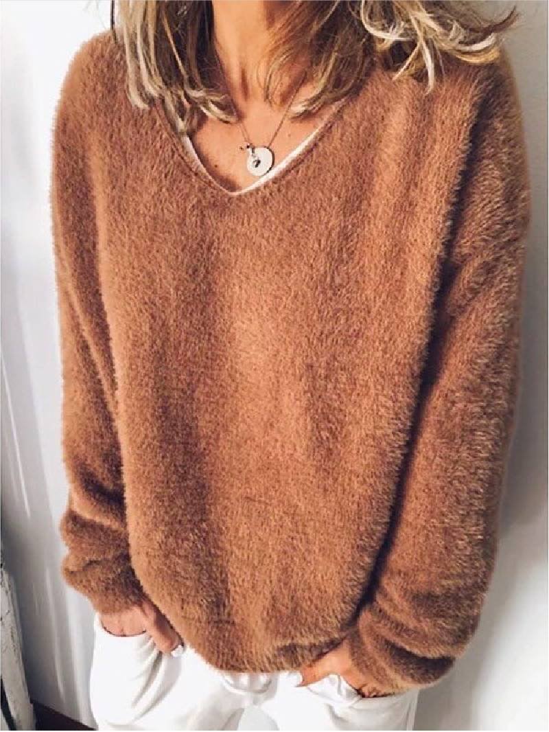 Knusse V-Hals Pluche Top - Ultiem Comfort