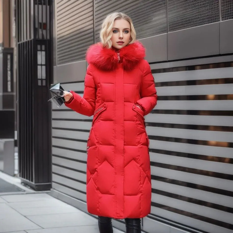 Manila - Lange Winterjas met Bontmuts