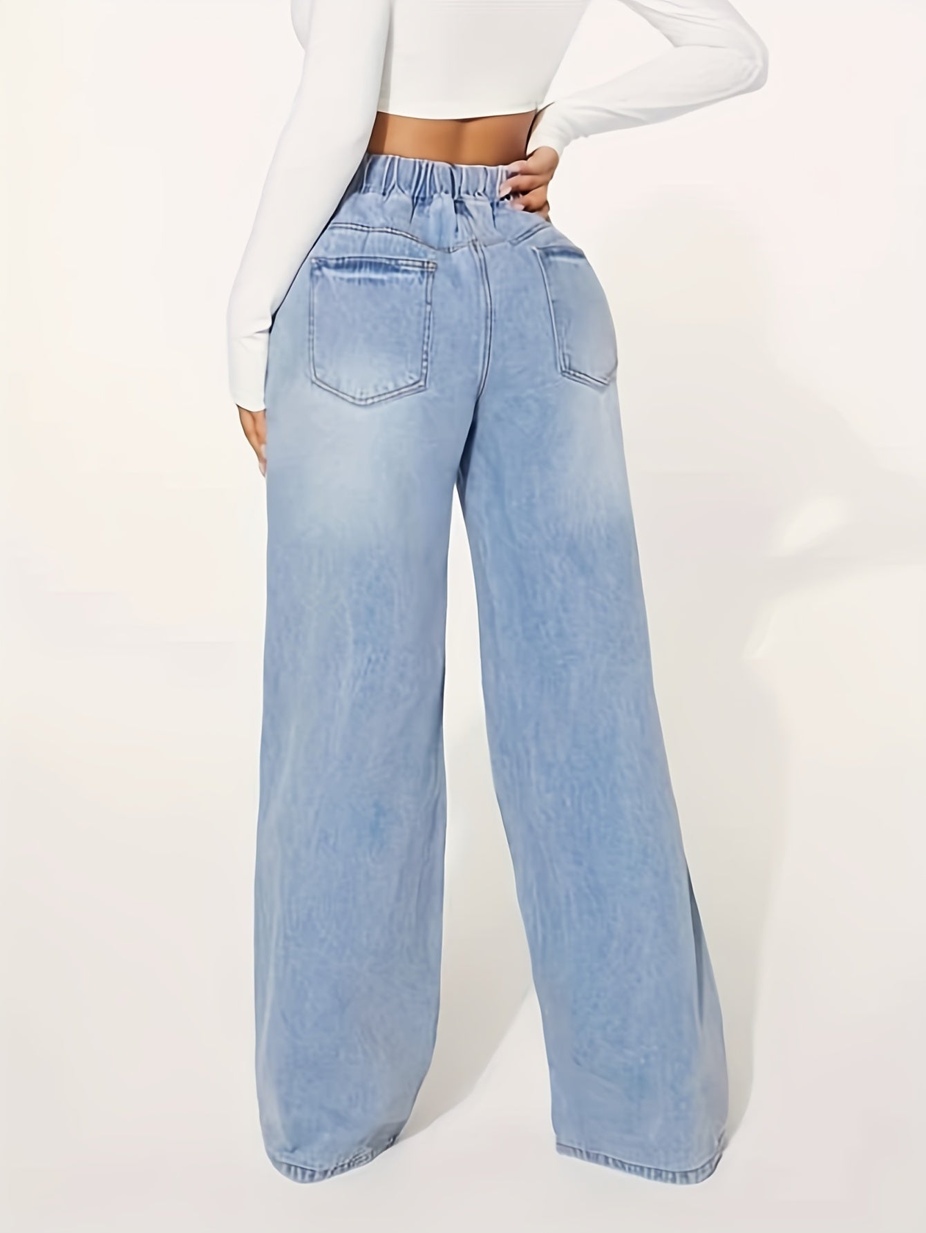 Blauwe Baggy Jeans met koord - Sophia