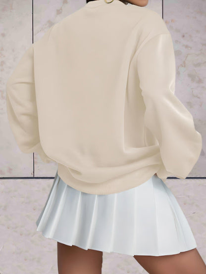 Ellison | comfortabele effen oversized trui ronde hals dikke kwaliteit