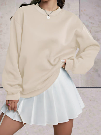 Ellison | comfortabele effen oversized trui ronde hals dikke kwaliteit