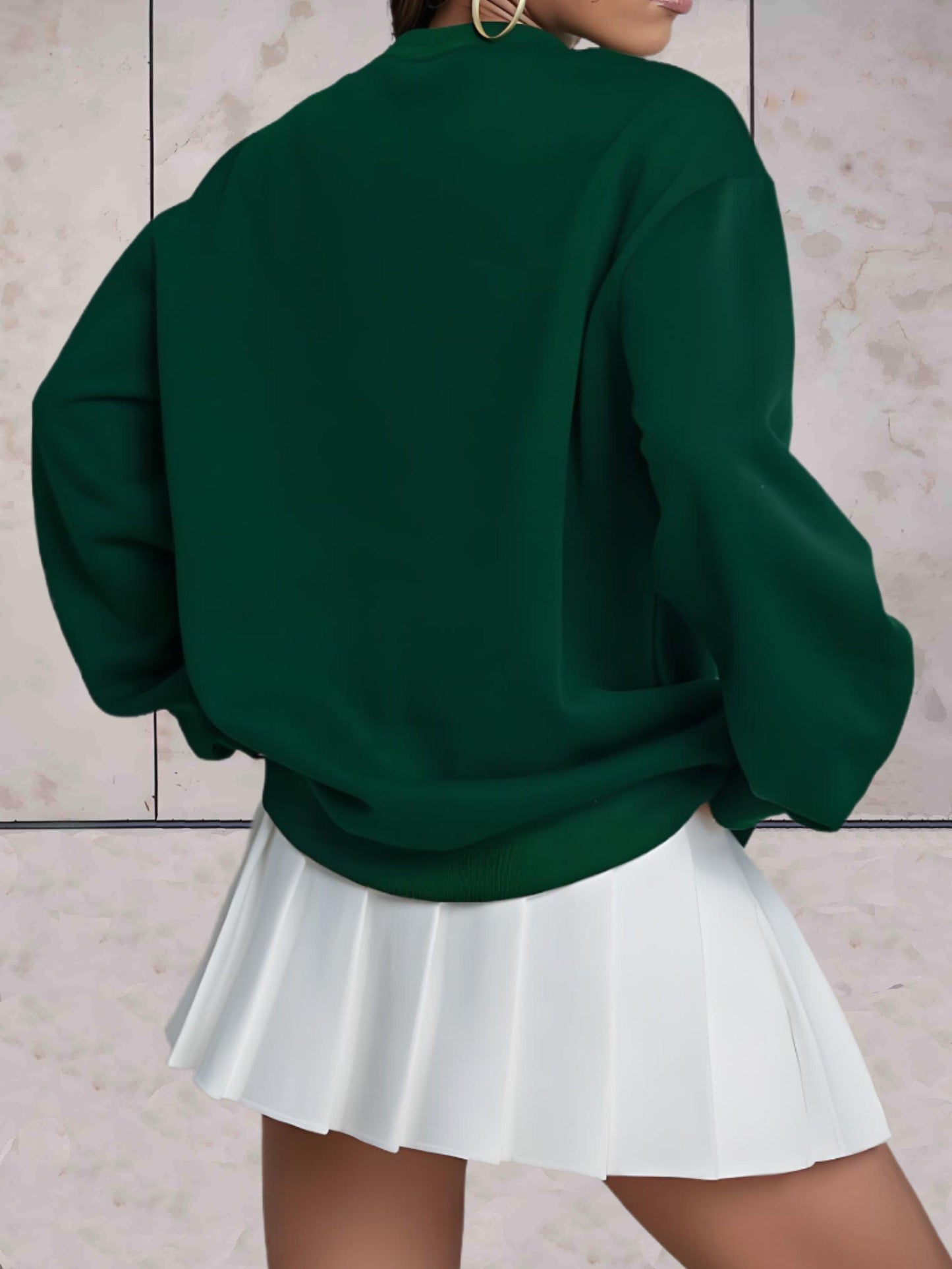 Ellison | comfortabele effen oversized trui ronde hals dikke kwaliteit