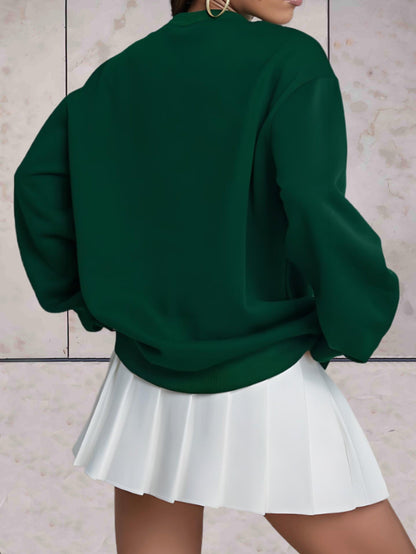 Ellison | comfortabele effen oversized trui ronde hals dikke kwaliteit