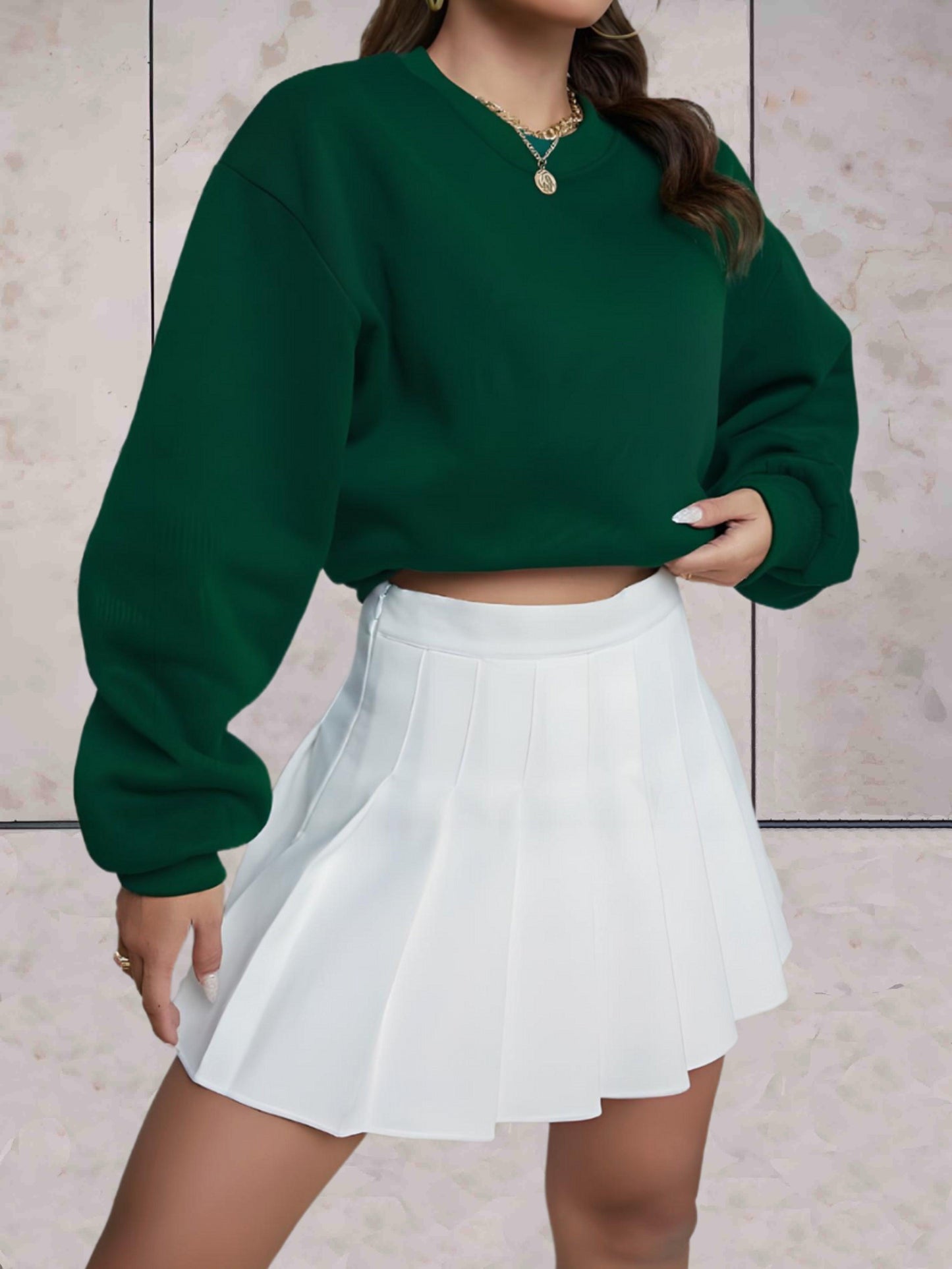 Ellison | comfortabele effen oversized trui ronde hals dikke kwaliteit