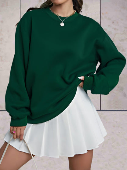 Ellison | comfortabele effen oversized trui ronde hals dikke kwaliteit