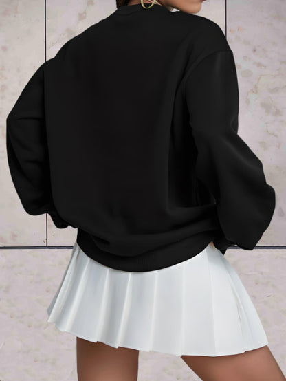 Ellison | comfortabele effen oversized trui ronde hals dikke kwaliteit