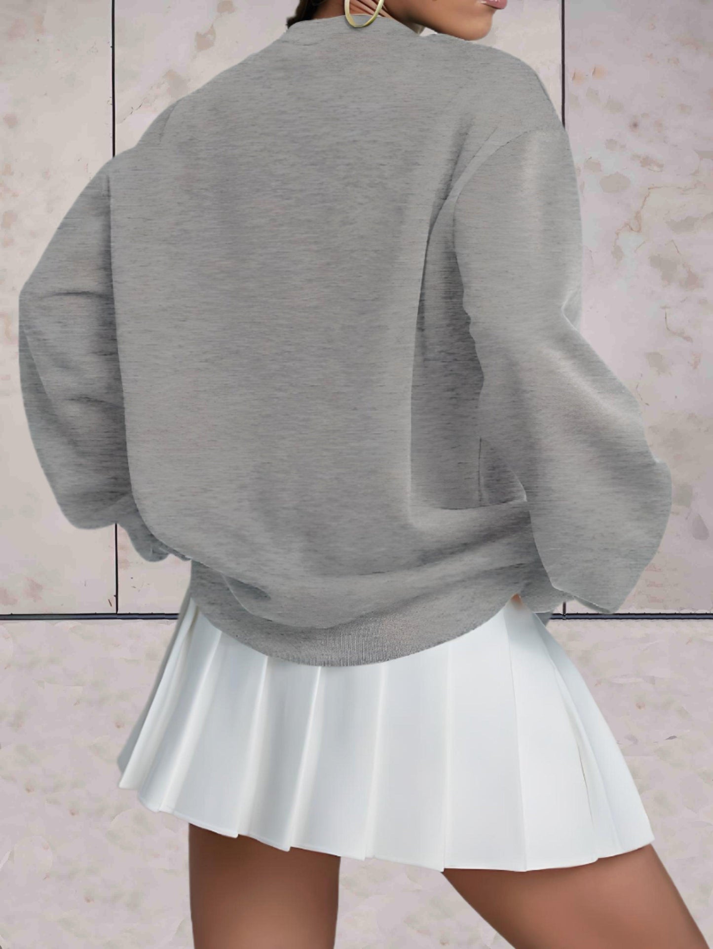 Ellison | comfortabele effen oversized trui ronde hals dikke kwaliteit