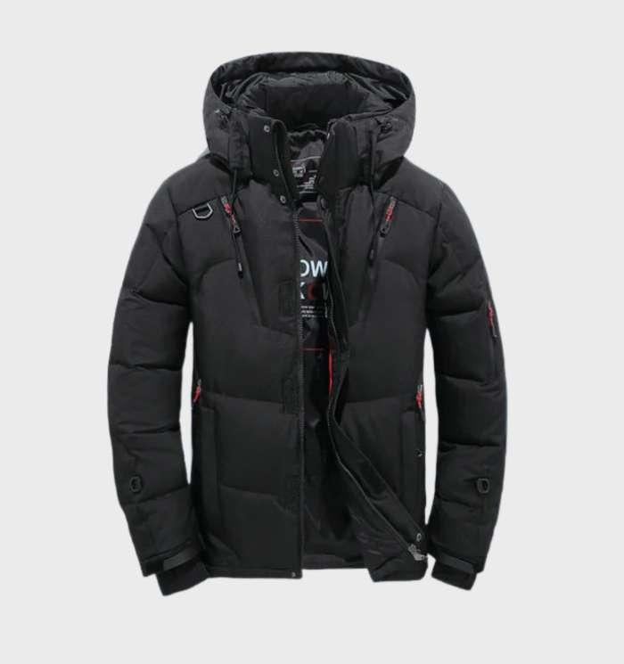 Lance - winter warme gewatteerde bubble puffer jas met capuchon en combinatie van rits en knopen sluiting