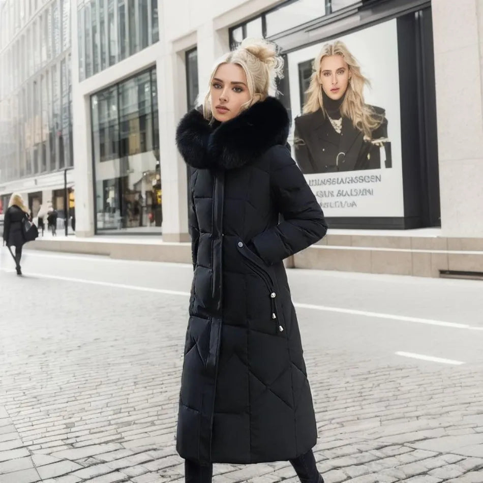 Manila - Lange Winterjas met Bontmuts