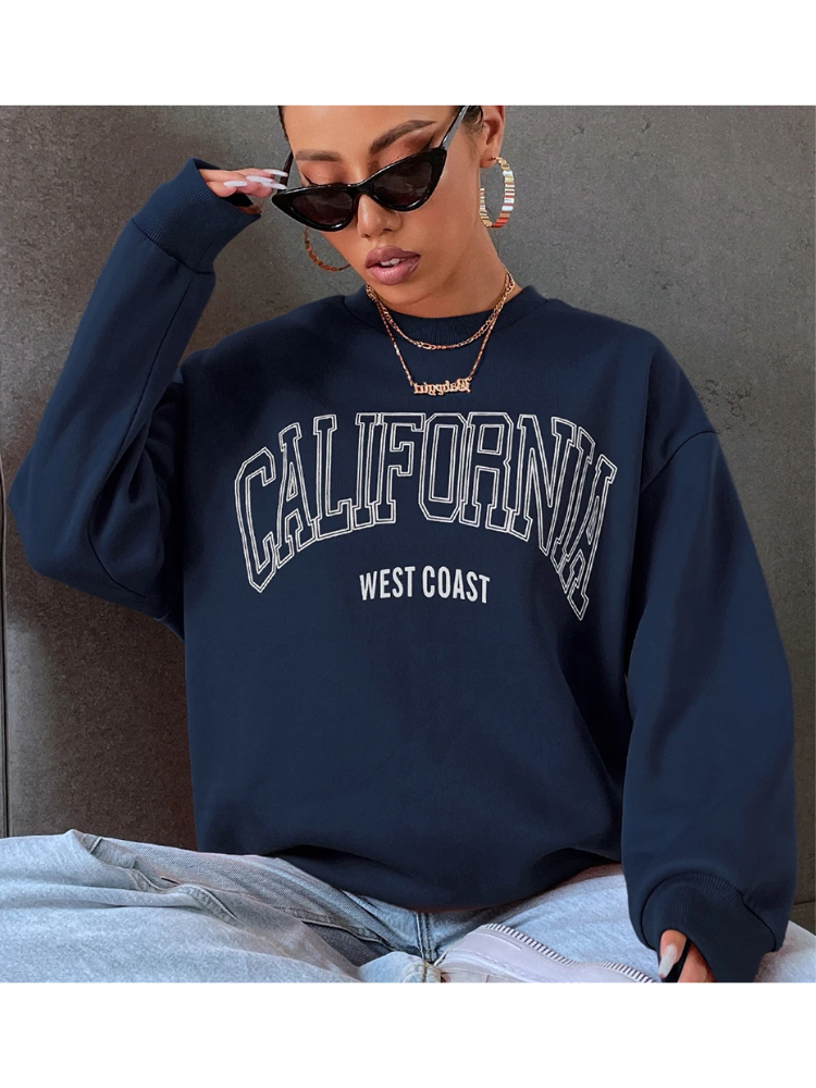Maxine - Streetwear Herfst California West Coast Oversized Sweatshirt voor Vrouwen