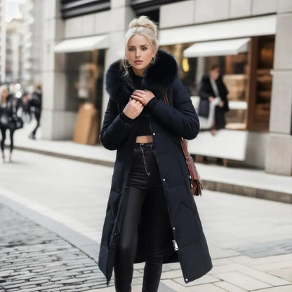 Manila - Lange Winterjas met Bontmuts