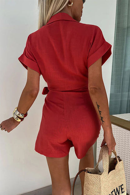 Sarah | jumpsuit met korte mouwen