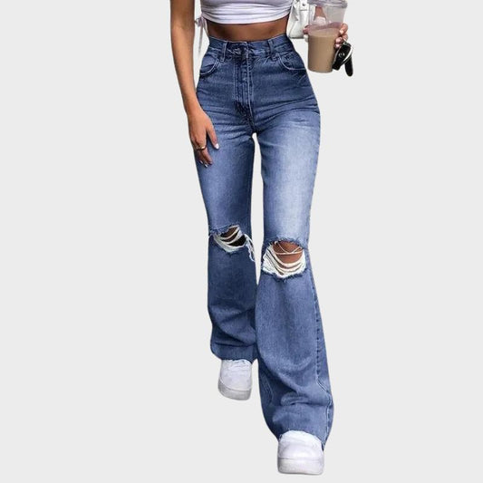 Denim broek met hoge taille