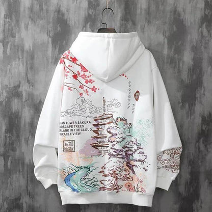ModeParisienne® Kaori – Japanse Landschap Hoodie | Omarm Sereniteit en Stijl met Uniek Ontwerp
