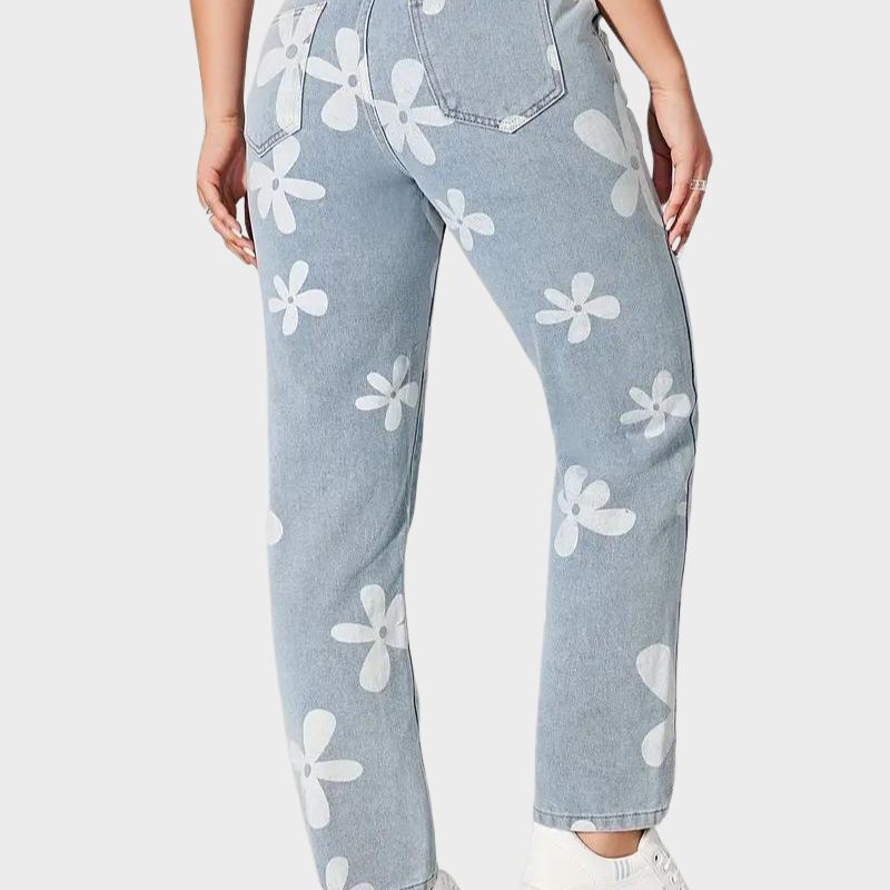 Denim dames jeans met elastiek in de taille