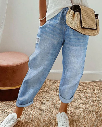 Sara | Losse jeans met zakken