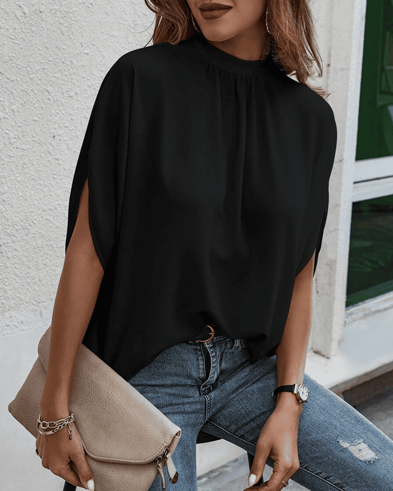 Liv | Blouse met een trendy patroon en split op de mouw