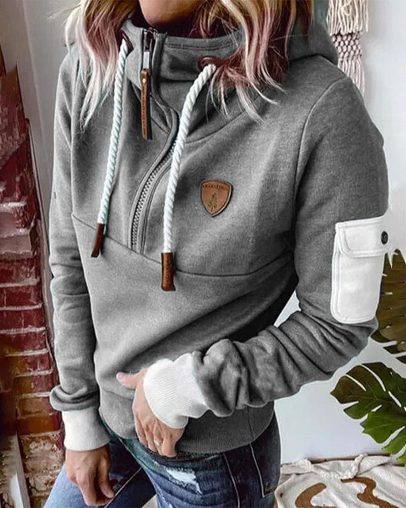 Sophie | Hoodie met halve rits