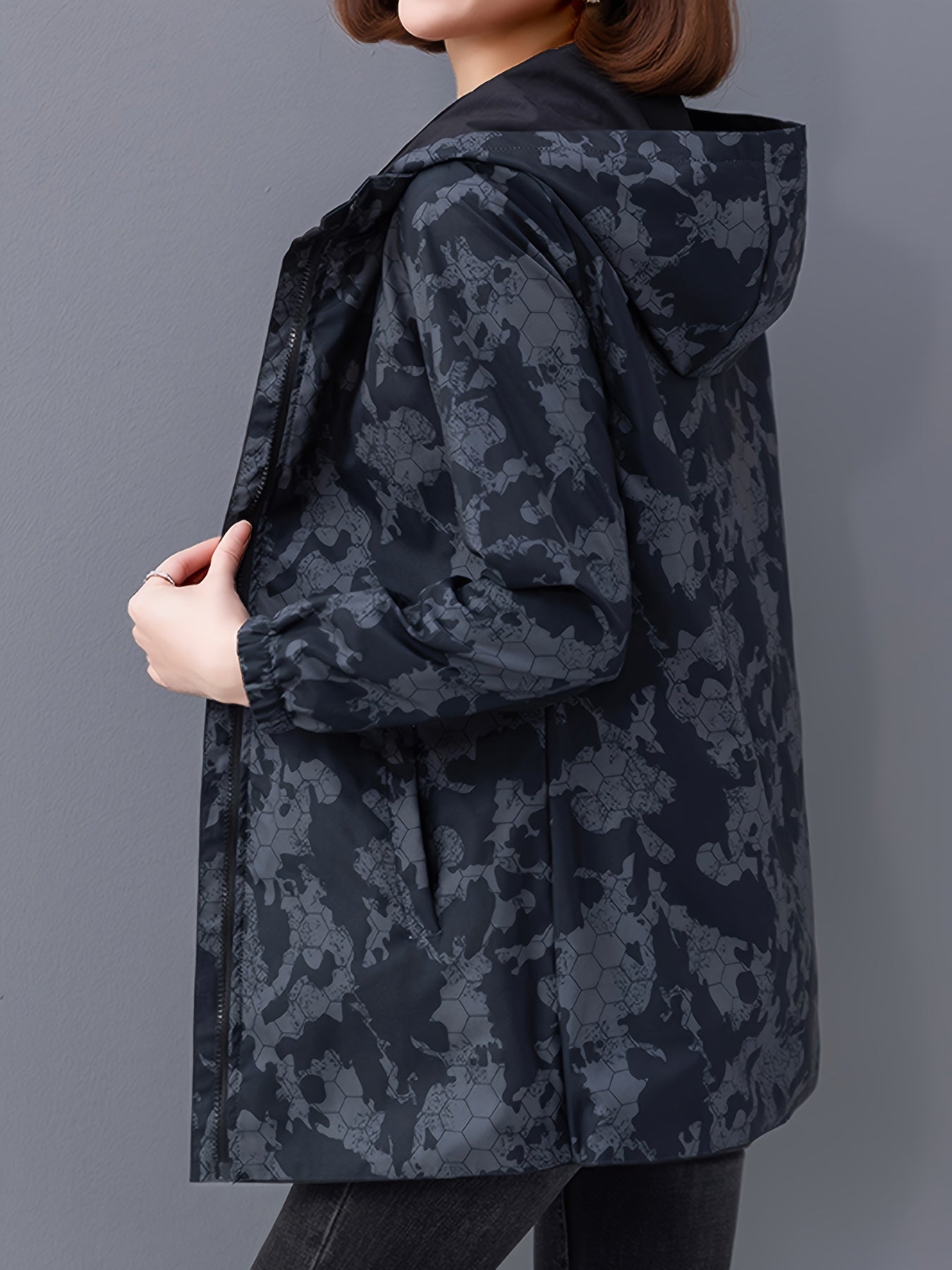 Venus - Dubbelzijdige stijlvolle regenjas met capuchon en zakken voor dames