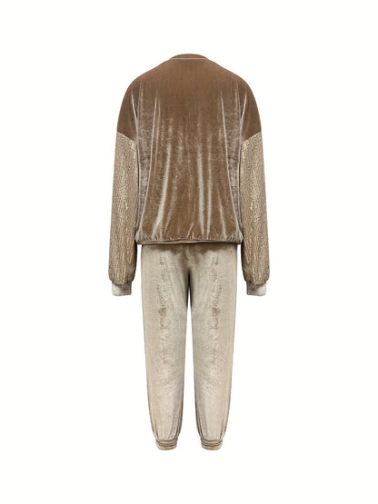 Elestria - Casual Tweedelige Set met Pailletten