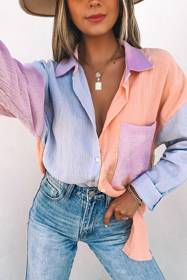 Mara | Casual Overhemd met Kleurcontrast