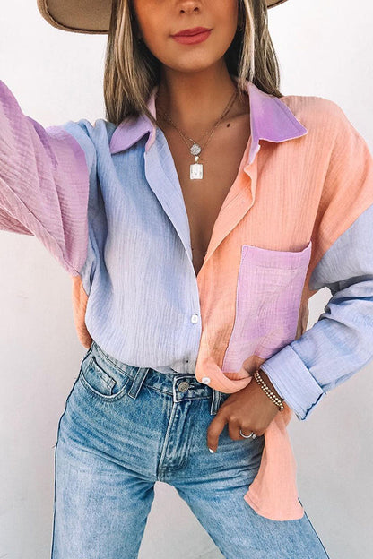 Mara | Casual Overhemd met Kleurcontrast