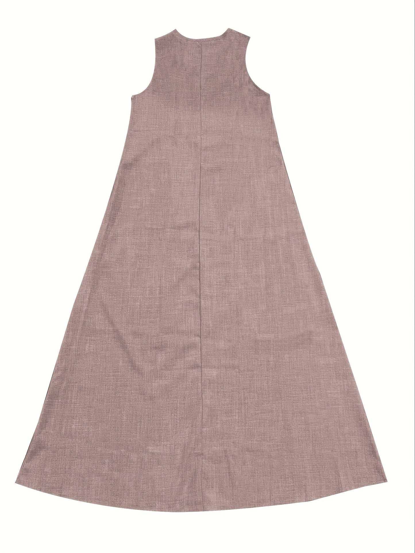 Amira - Effen gekleurde Maxi jurk met V-hals