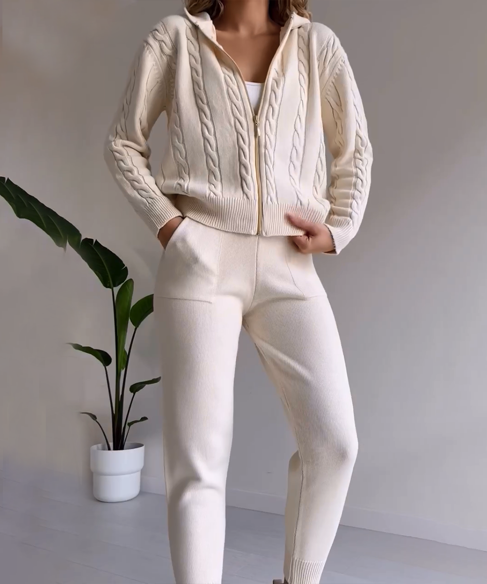 Beaumont Co-ord Set | 2-delige set met vest en casual jacquardtrui voor dames