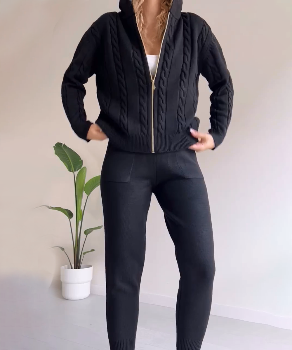 Beaumont Co-ord Set | 2-delige set met vest en casual jacquardtrui voor dames