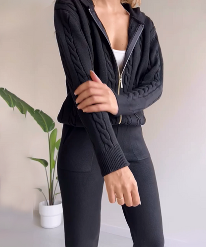 Beaumont Co-ord Set | 2-delige set met vest en casual jacquardtrui voor dames