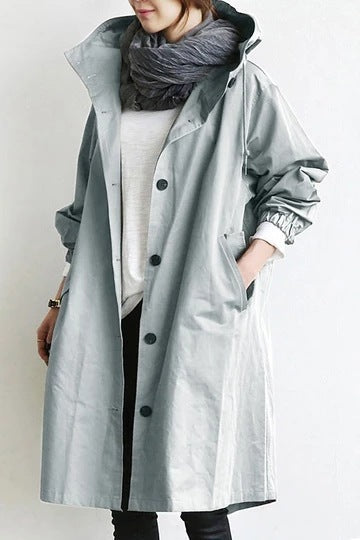 Damesmode Casual Lange trenchcoat met capuchon - Ariyah