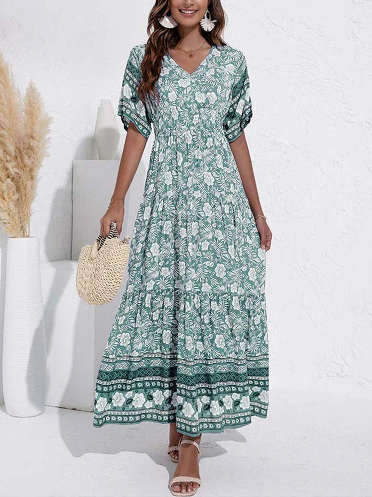 Martina - Stijlvolle en Comfortabele Zomerse Boho Maxi Jurk voor Vrouwen